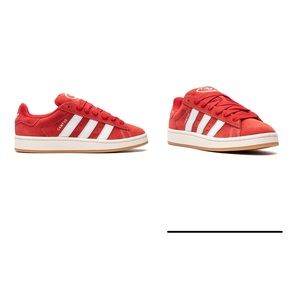 SOLD OUT never worn Adidas Campus 00s. Better Scarlet/Cloud White sneakers.